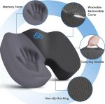 TushGuard Seat Cushion for Office Chair Memory Foam Non-Slip Desk Chair Cushion Back, Coccyx, Sciatica, Tailbone Pain Relief Butt Pillow for Office Chair, Car, Wheelchair, Black - Image 2
